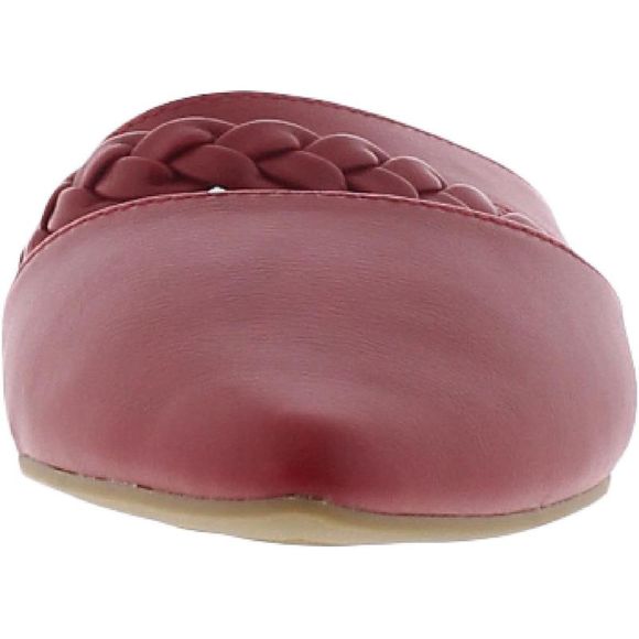 Journee Collection Womens Red Faux Leather Braided Loafer Mule Shoes - Picture 3 of 6